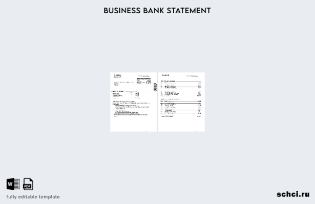 цифровая загрузка страниц банковских выписок по бизнесу USA Chase, шаблон в форм